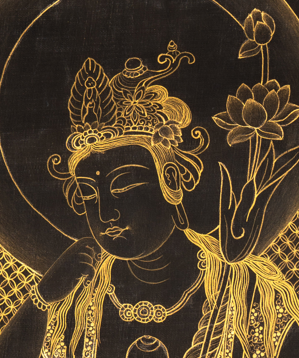 Japanese Buddha Thangka - Handpainted Art