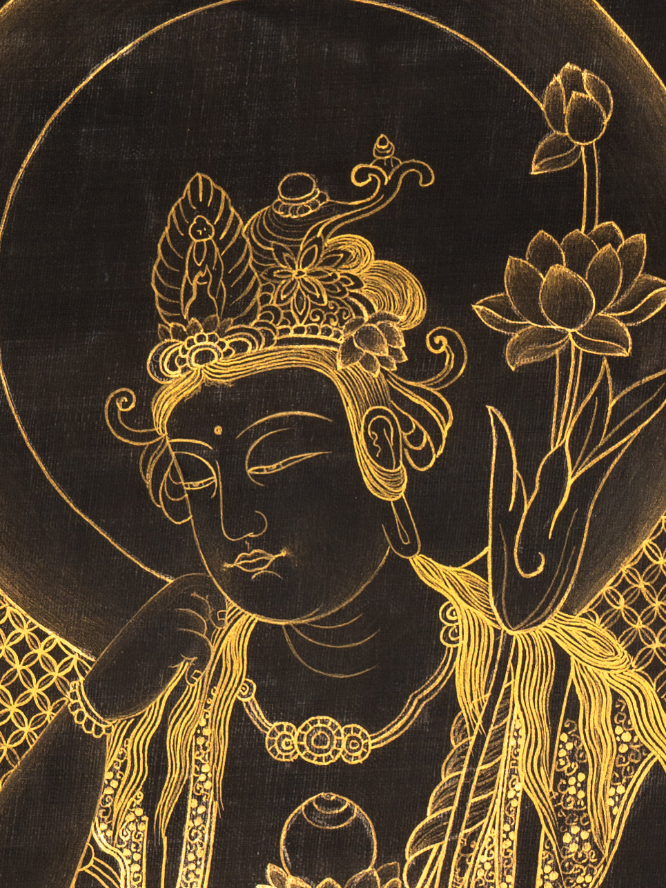 Japanese Buddha Thangka - Handpainted Art