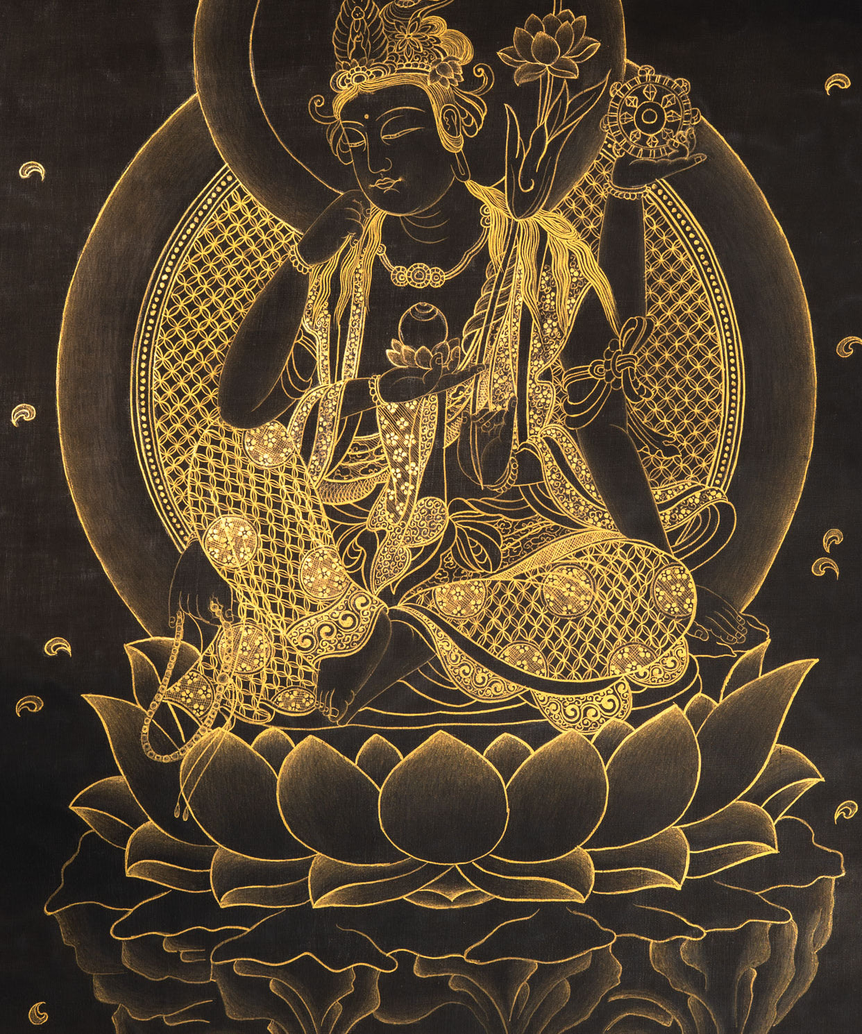 Japanese Buddha Thangka - Handpainted Art