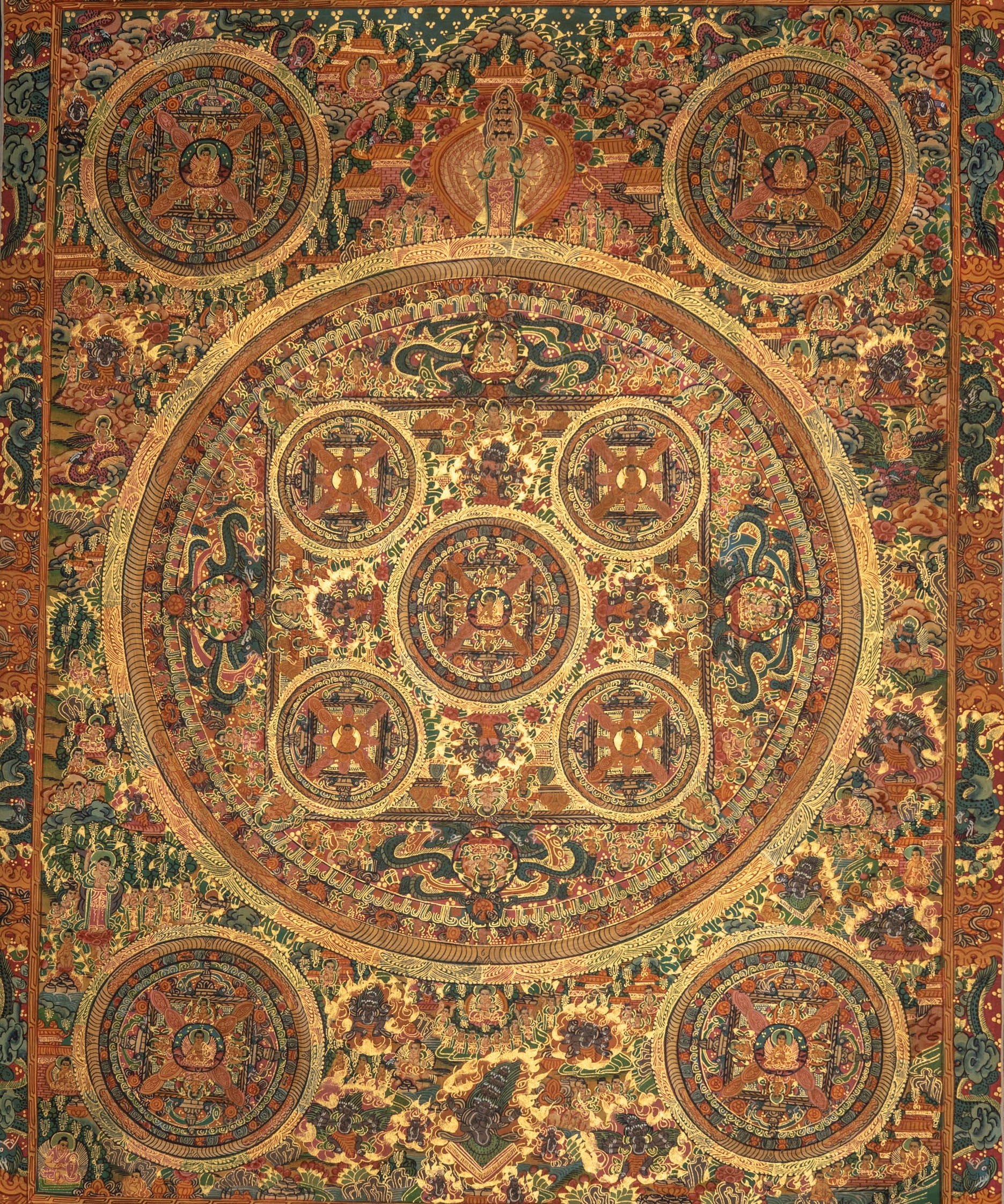 Buddha Mandala Thangka – Sacred Tibetan Painting 