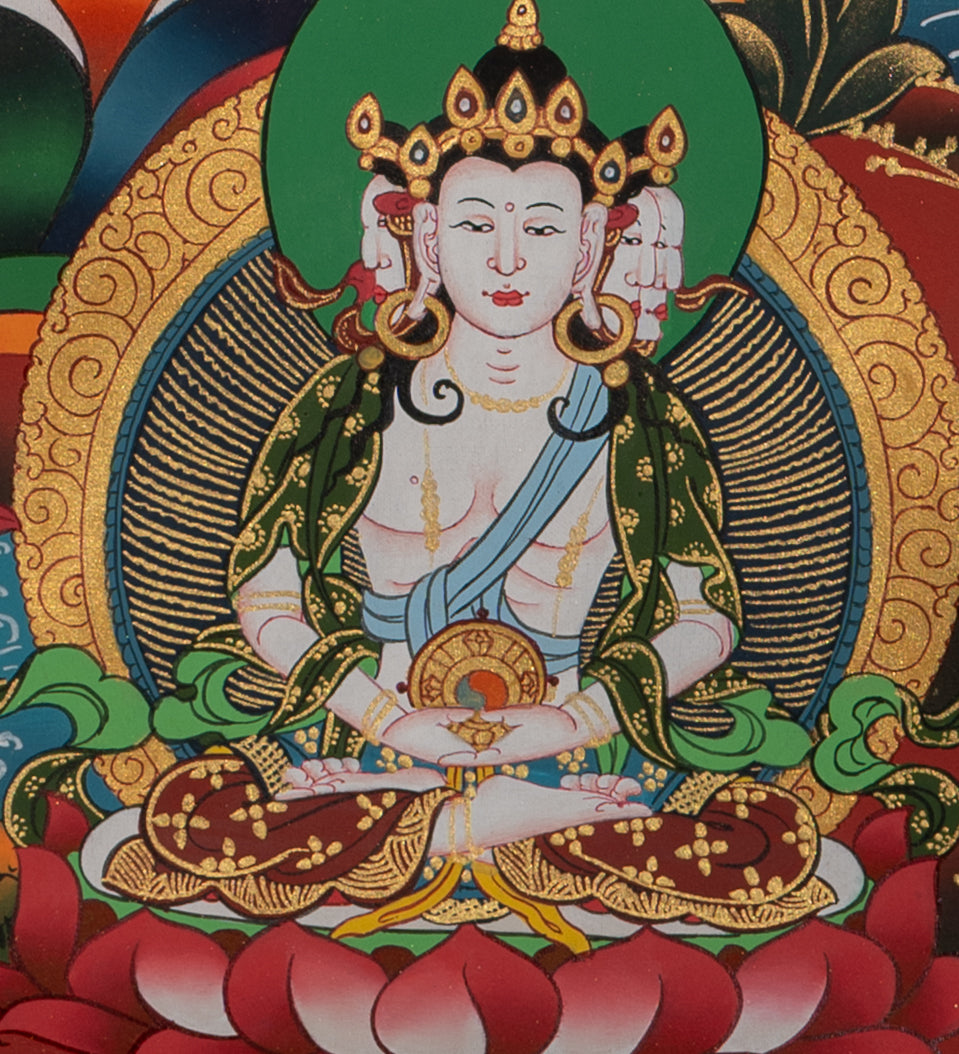 Manjushri Thangka Painting - Handpainted Art
