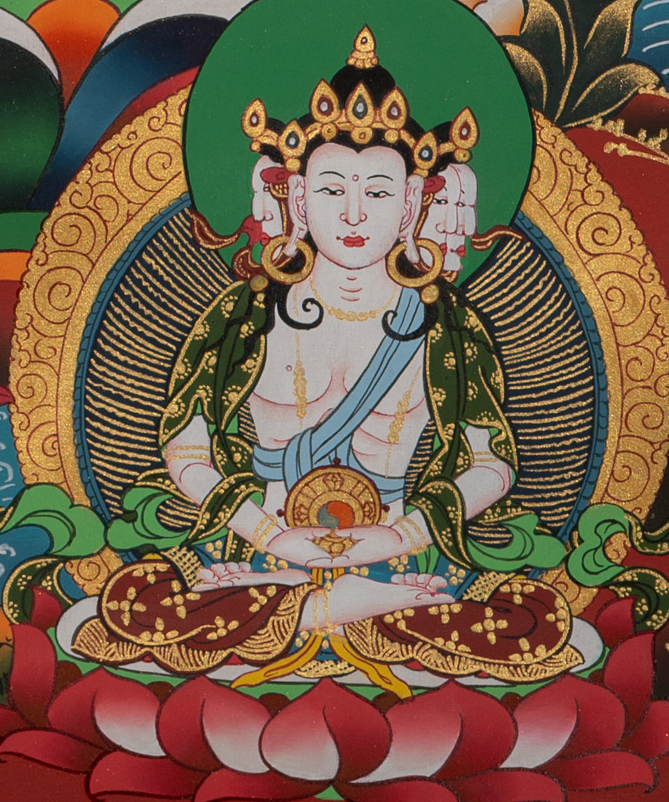 Manjushri Thangka Painting - Handpainted Art