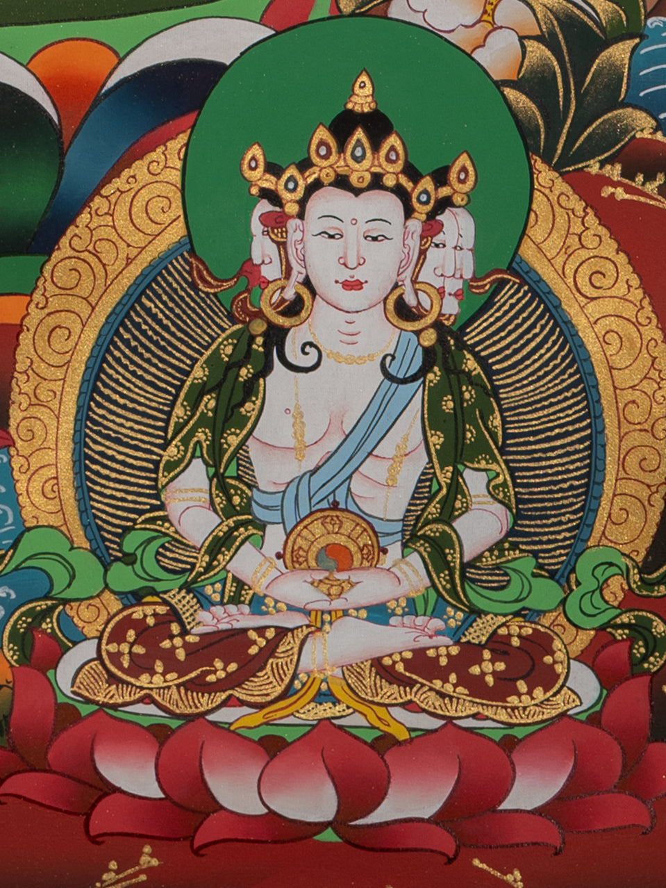 Manjushri Thangka Painting - Handpainted Art