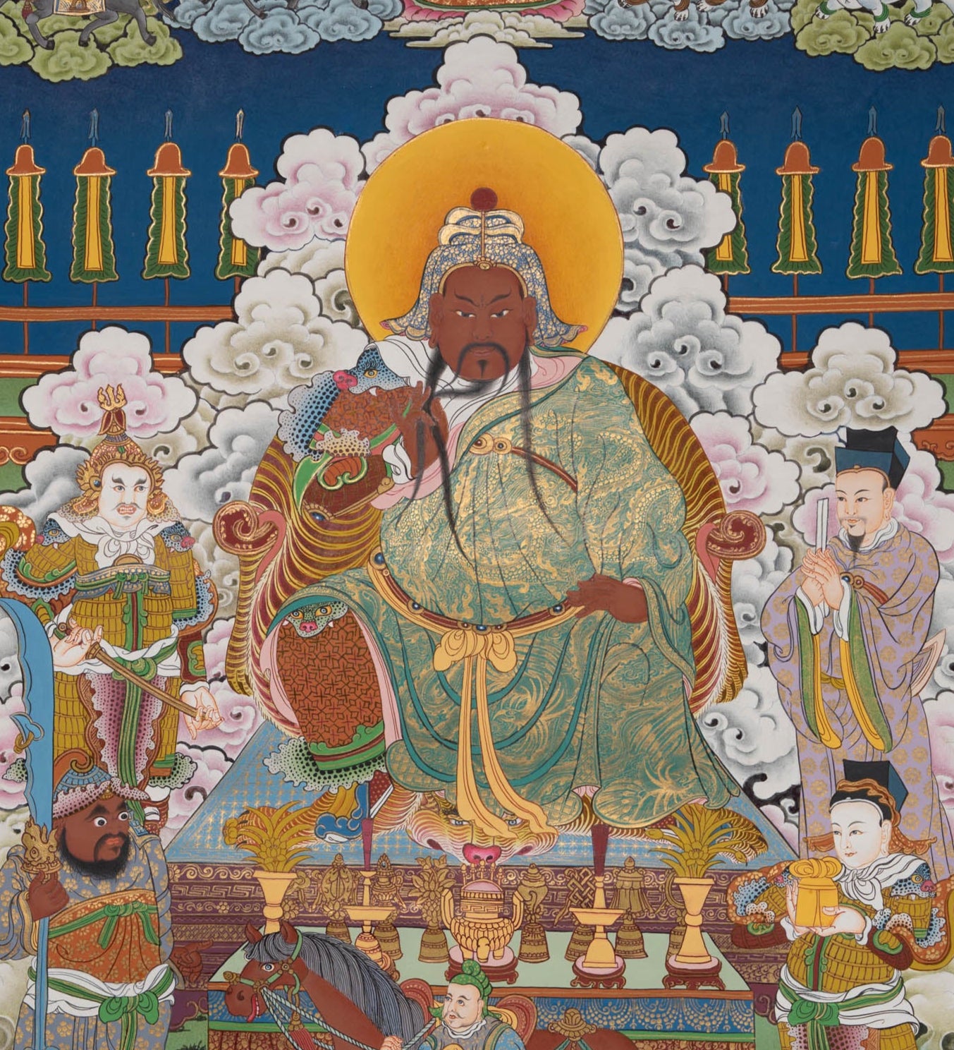 Guan Yu Thangka Painting - Handpainted Tibetan Art