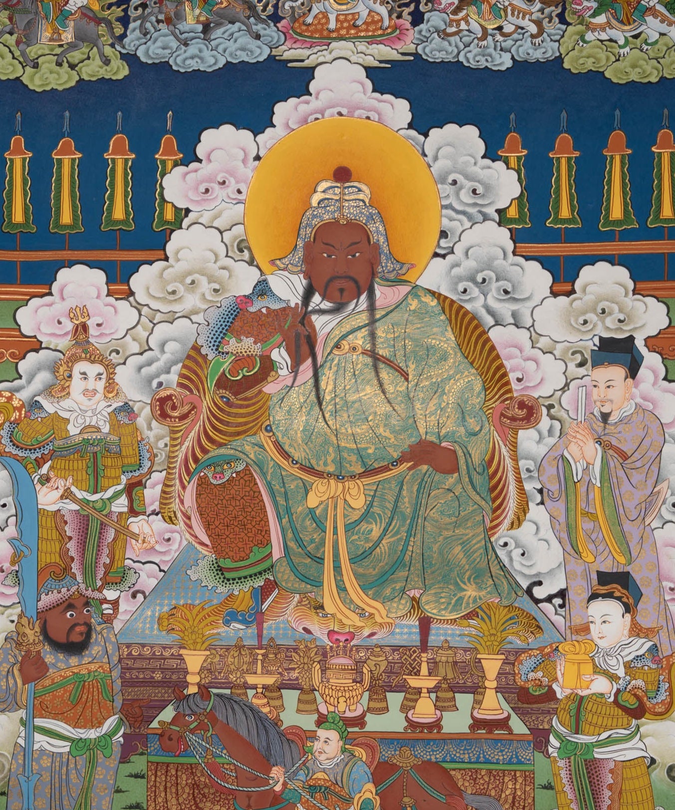 Guan Yu Thangka Painting - Handpainted Tibetan Art
