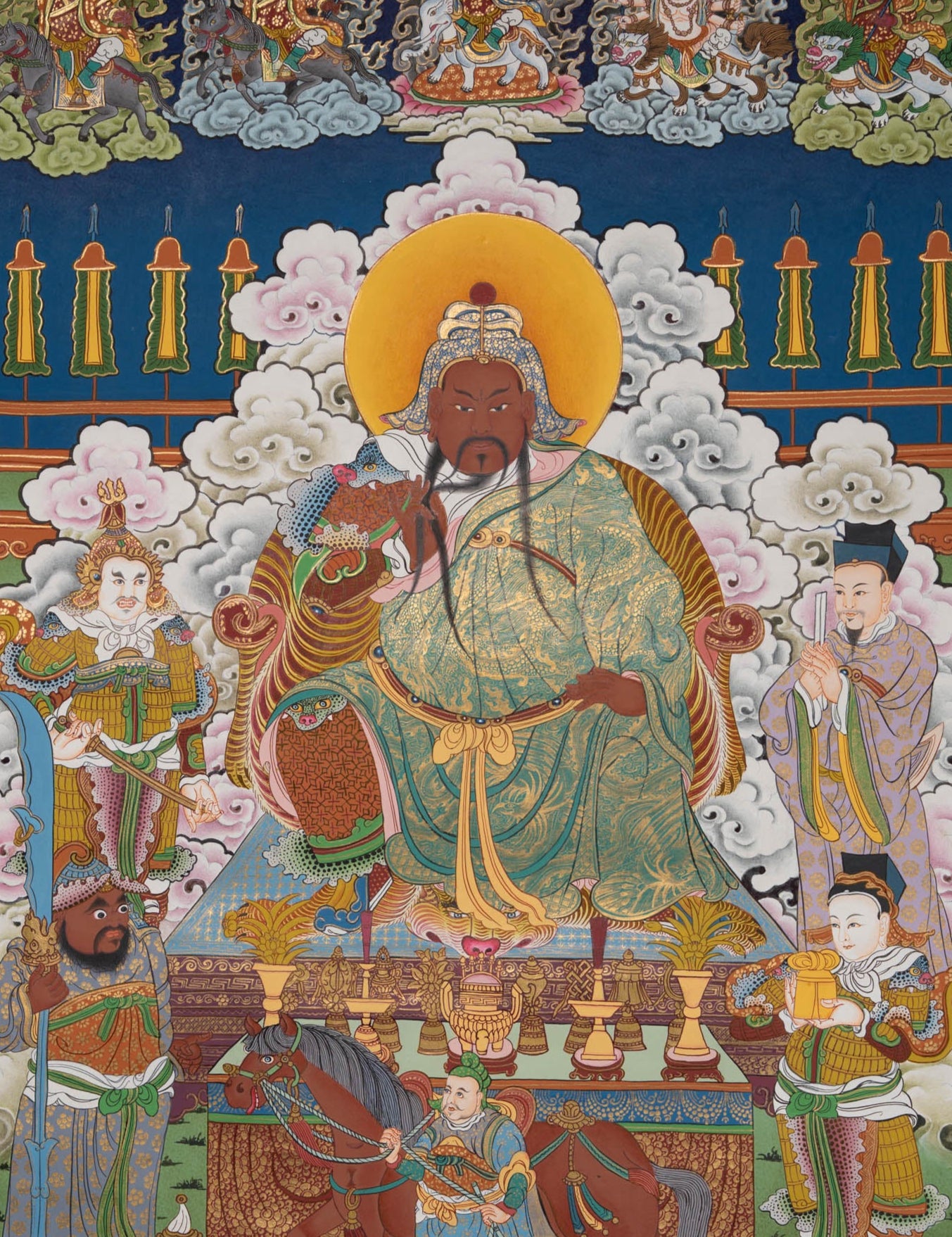 Guan Yu Thangka Painting - Handpainted Tibetan Art