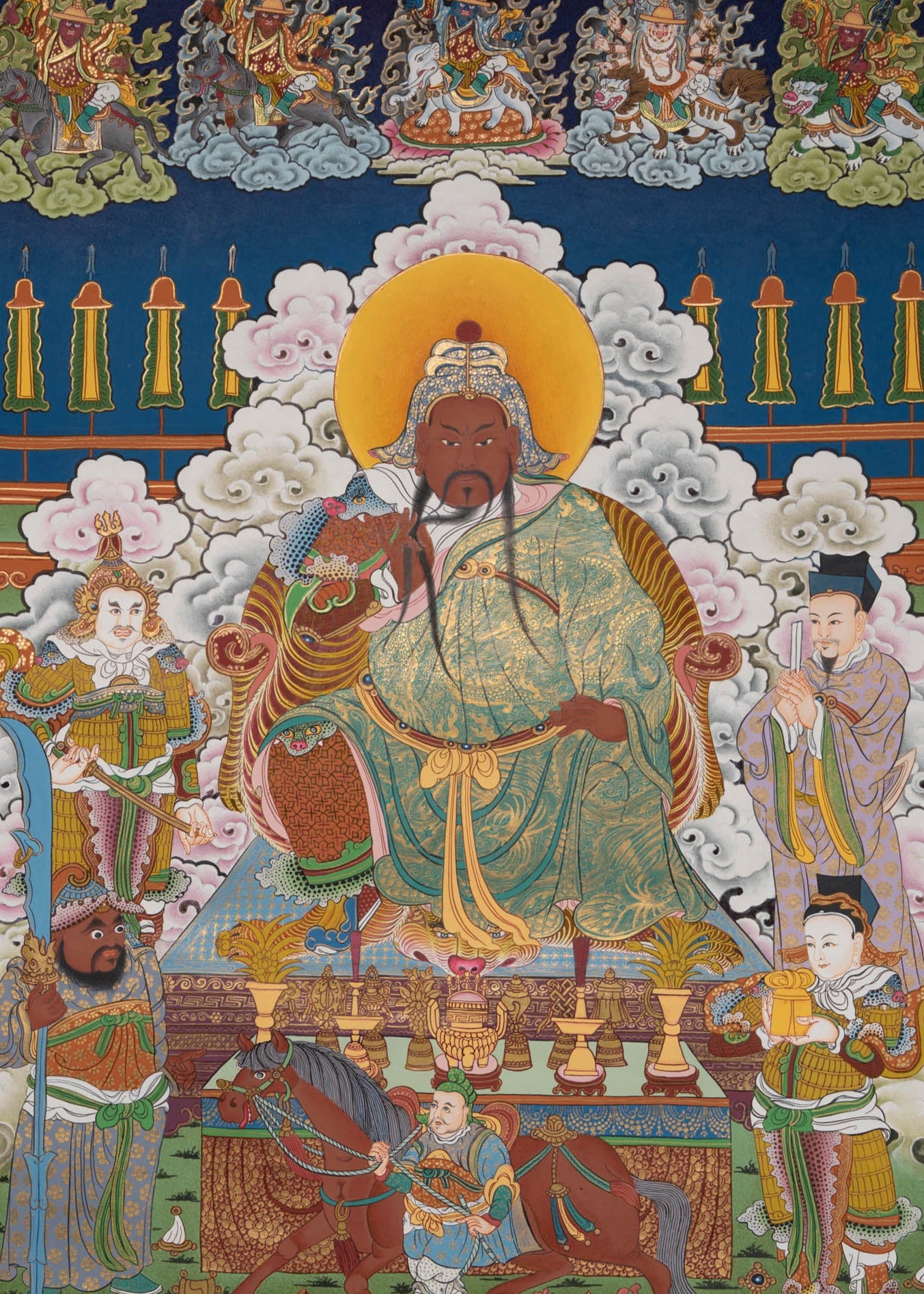Guan Yu Thangka Painting - Handpainted Tibetan Art