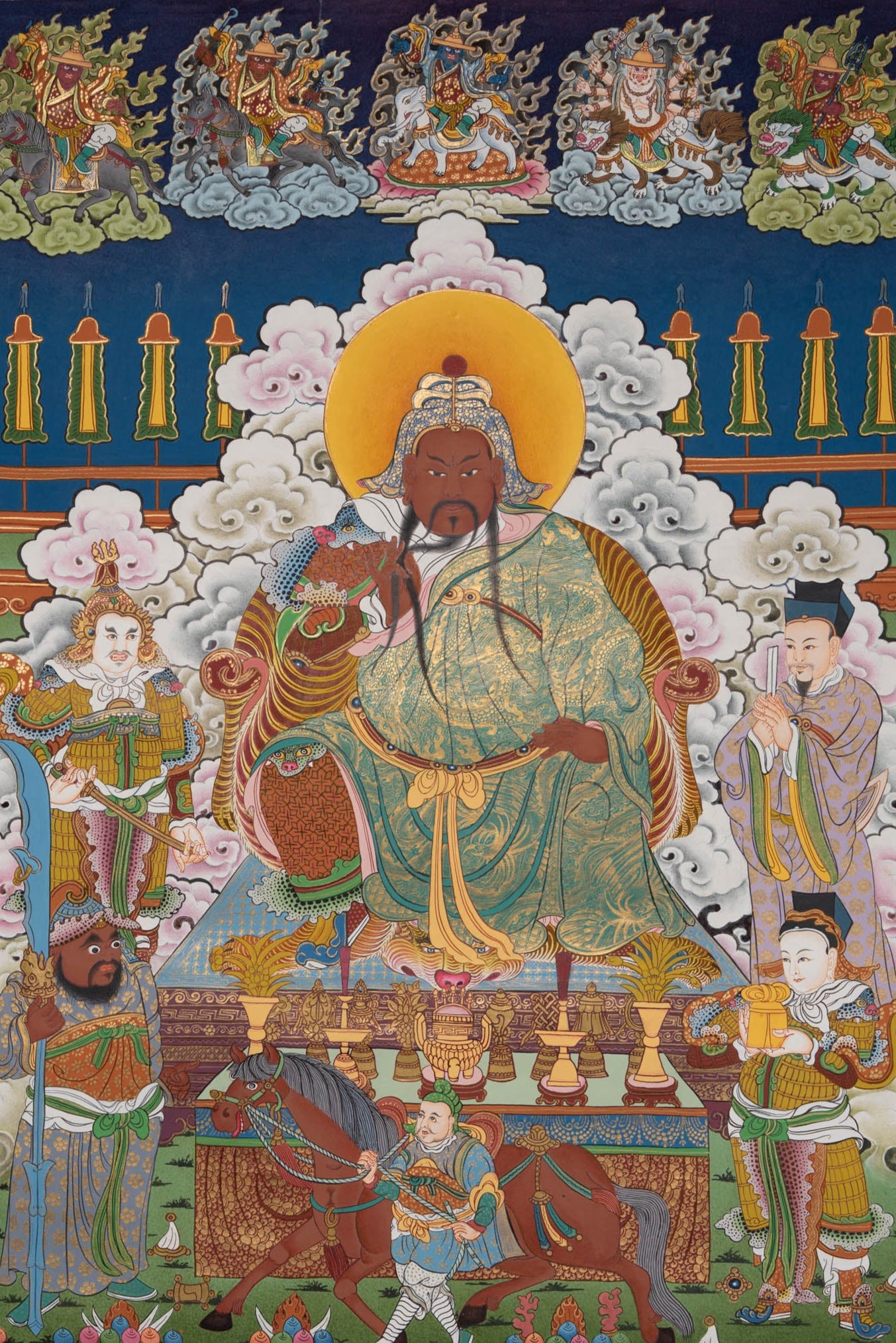 Guan Yu Thangka Painting - Handpainted Tibetan Art