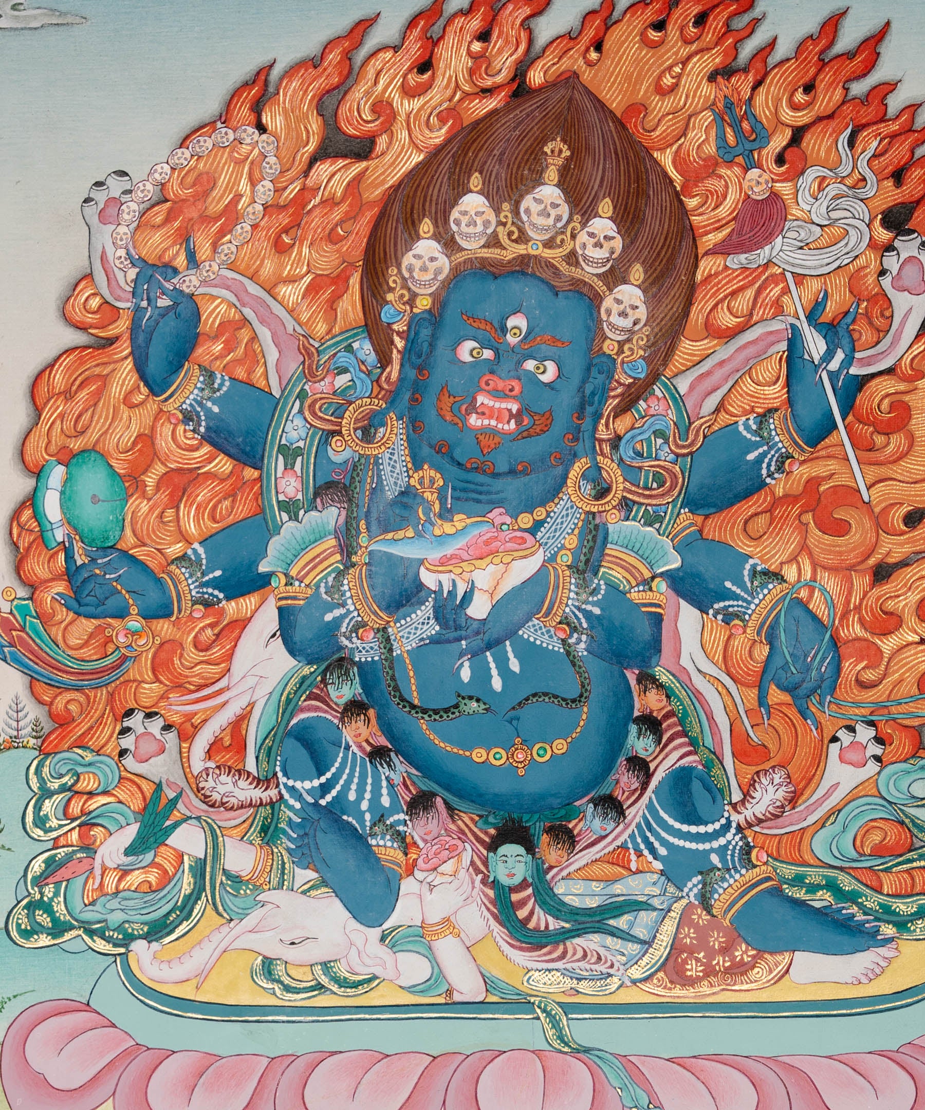 Six-Armed Mahakala Thangka Painting