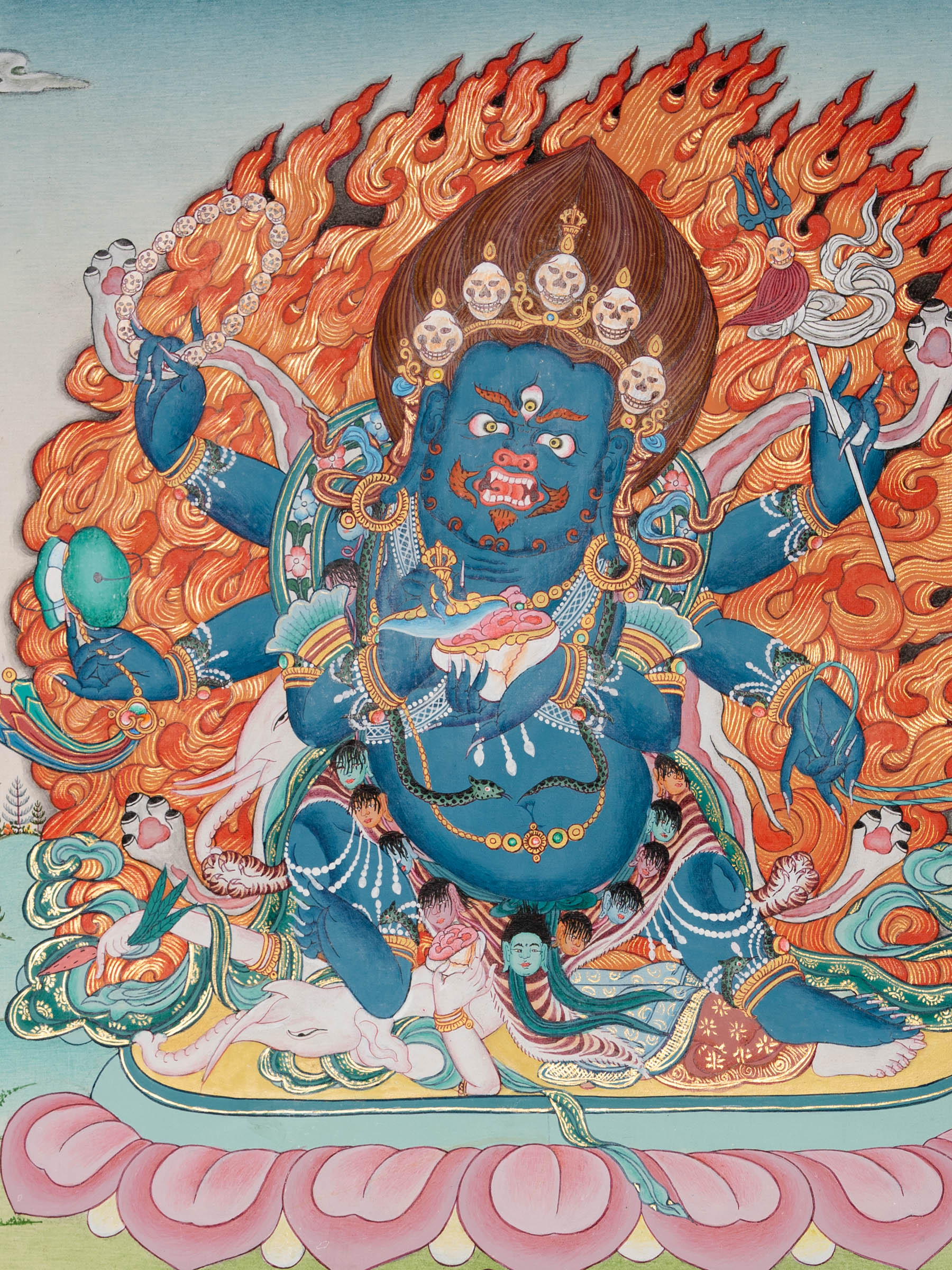 Six-Armed Mahakala Thangka Painting