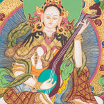 Saraswati Thangka Painting - Handpainted Art