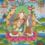 Saraswati Thangka Painting - Handpainted Art