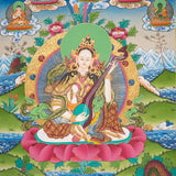 Saraswati Thangka Painting - Handpainted Art