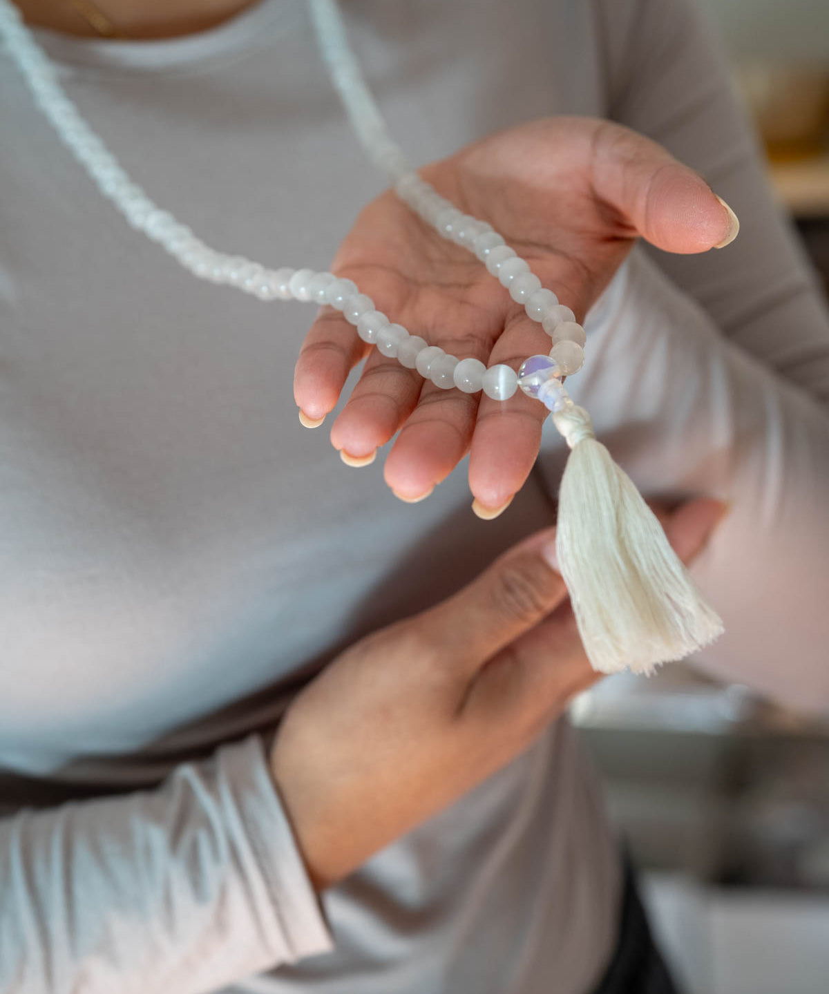 Selenite Mala – 108 Beads for Energy Cleansing 