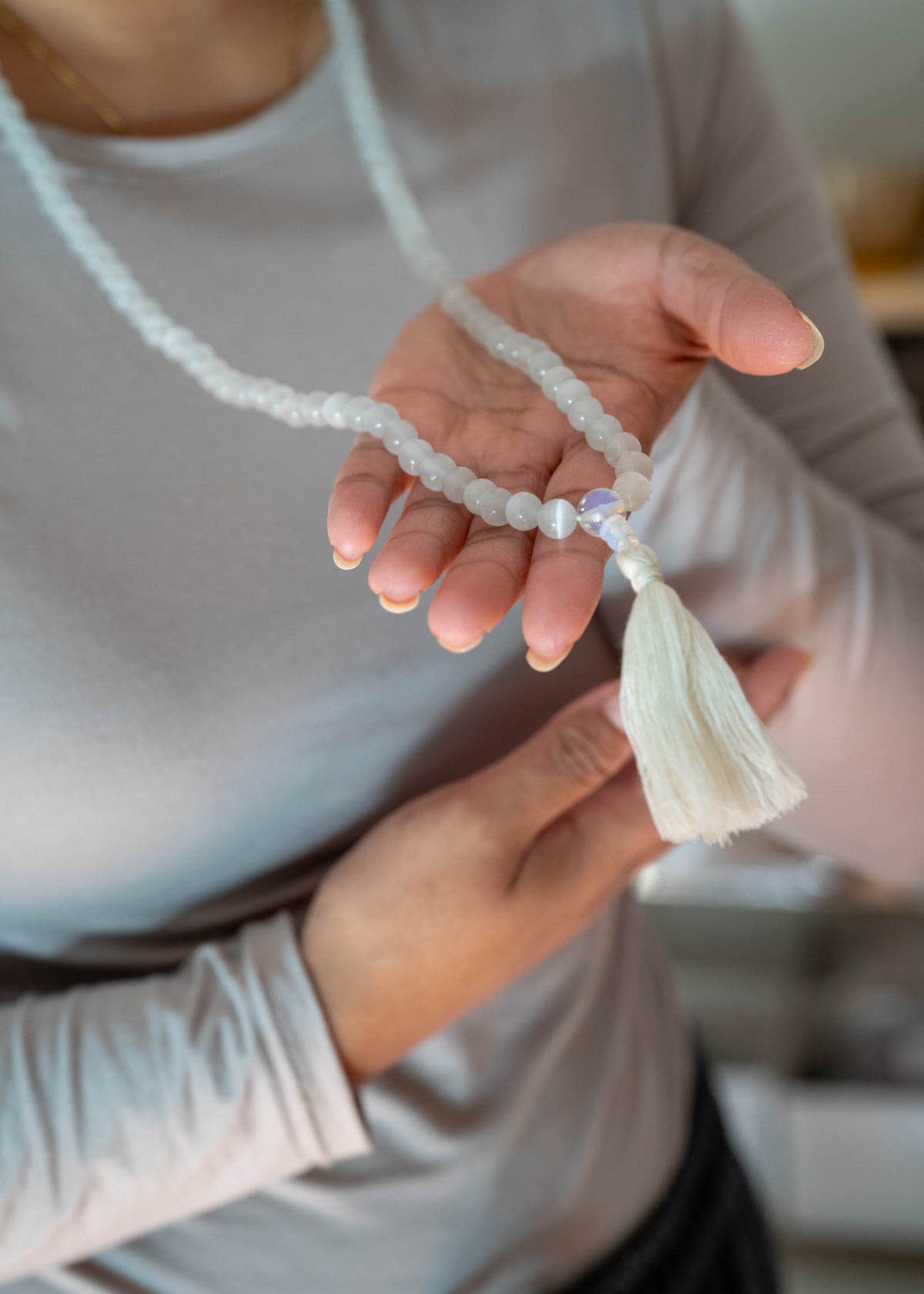 Selenite Mala – 108 Beads for Energy Cleansing 