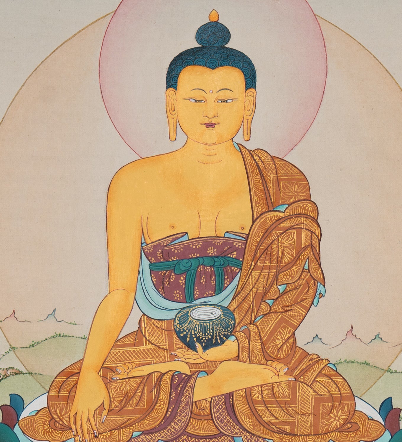 Shakyamuni Buddha Thangka - Handpainted Tibetan Art