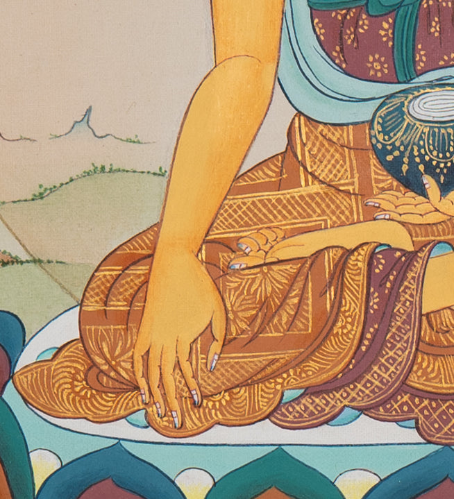 Shakyamuni Buddha Thangka - Handpainted Tibetan Art