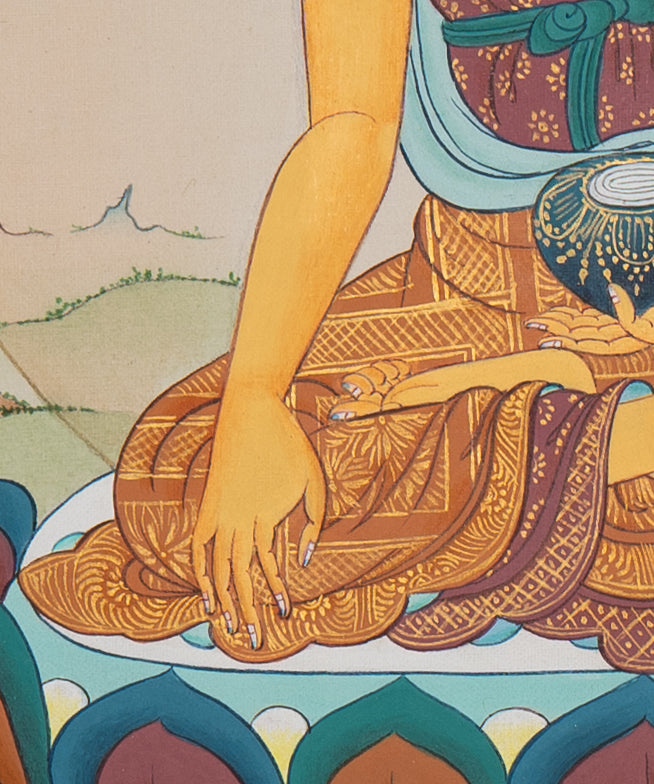 Shakyamuni Buddha Thangka - Handpainted Tibetan Art