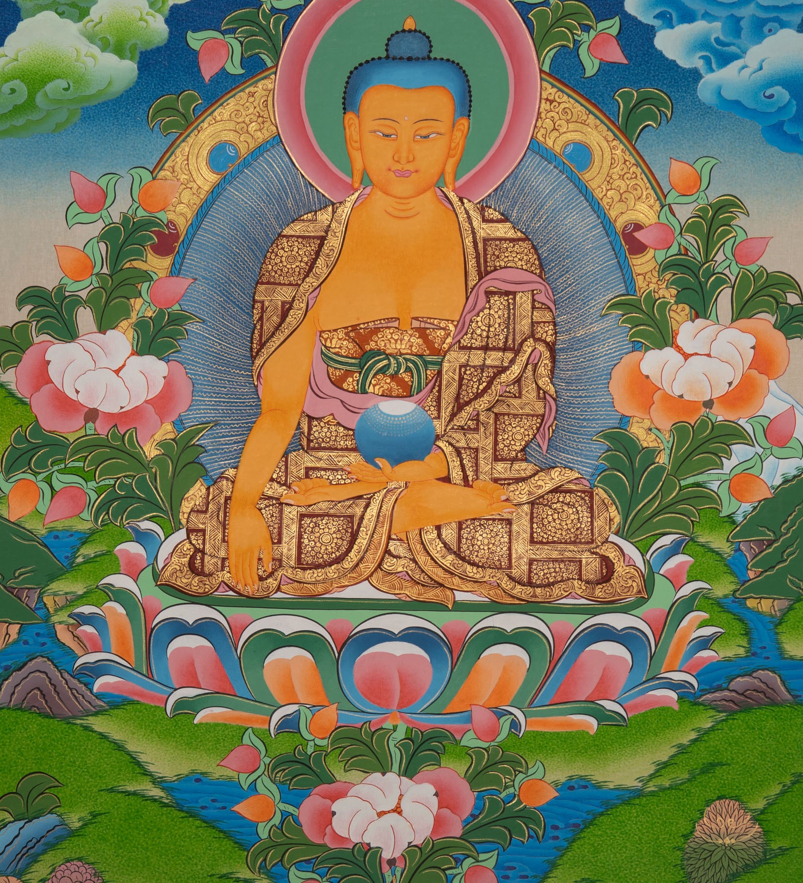 Thangka Painting of Shakyamuni Buddha - Sacred Painting