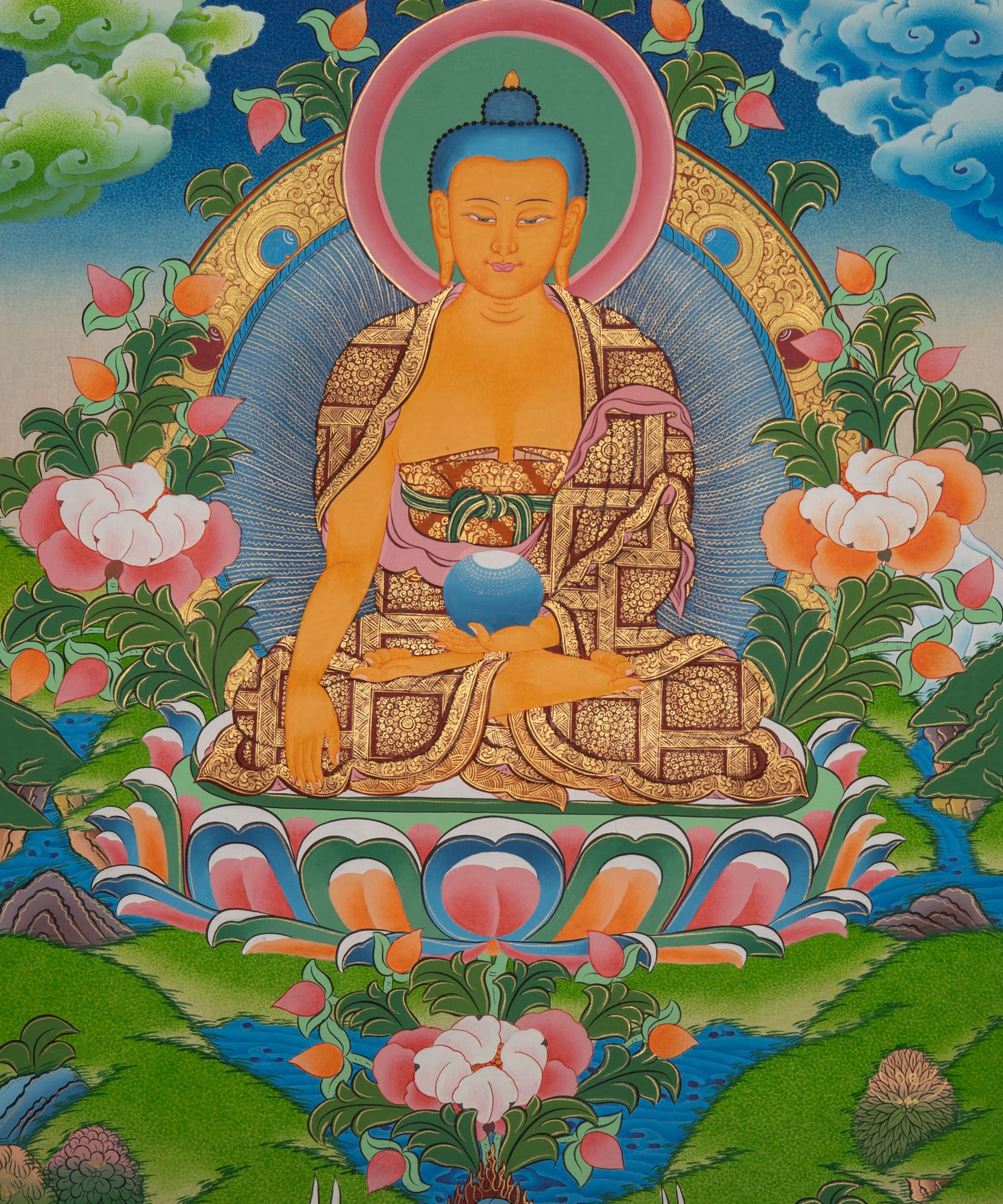 Thangka Painting of Shakyamuni Buddha - Sacred Painting