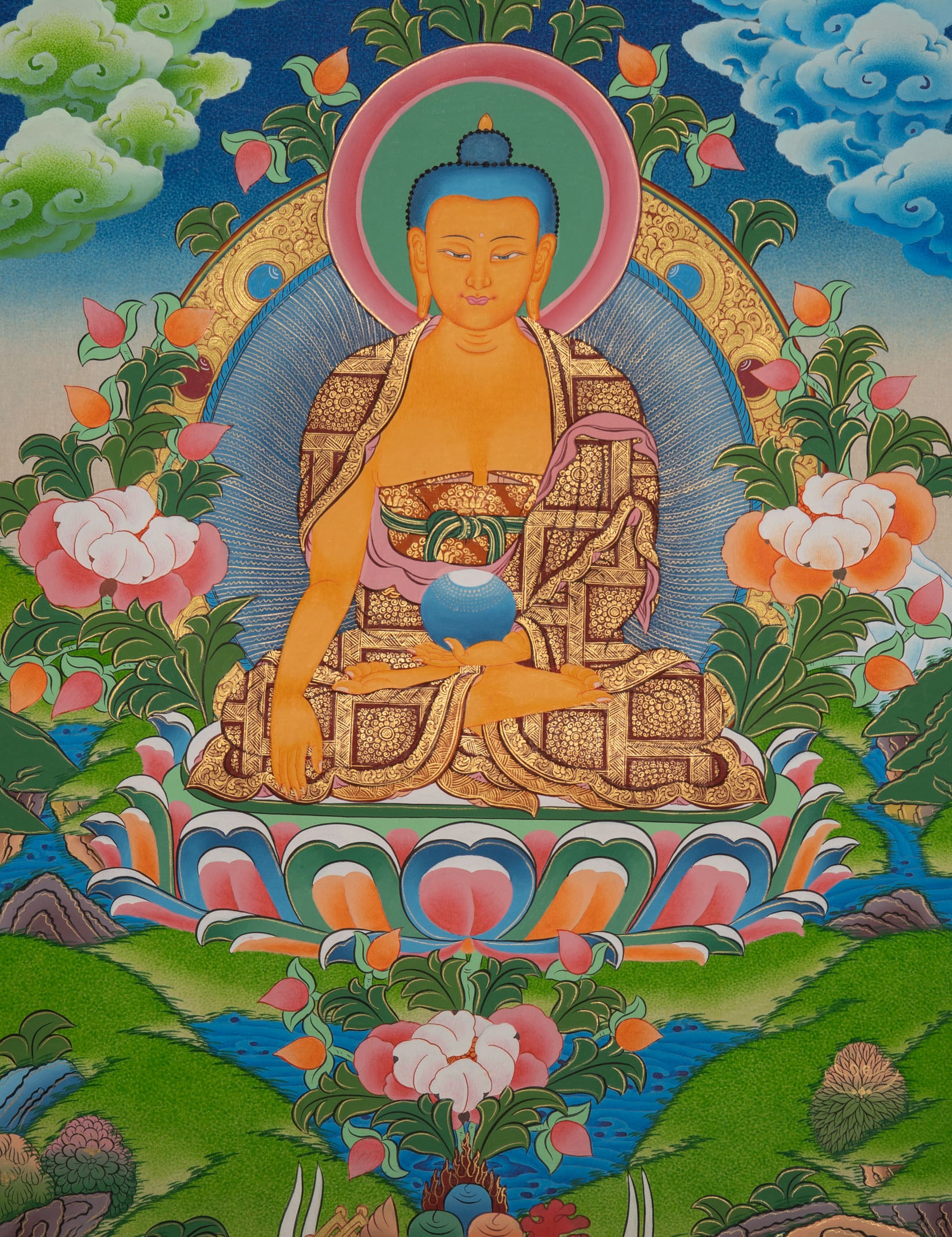 Thangka Painting of Shakyamuni Buddha - Sacred Painting