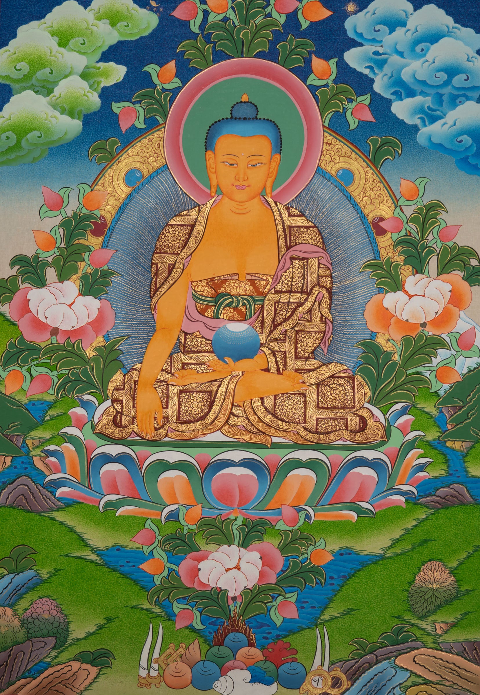 Thangka Painting of Shakyamuni Buddha - Sacred Painting