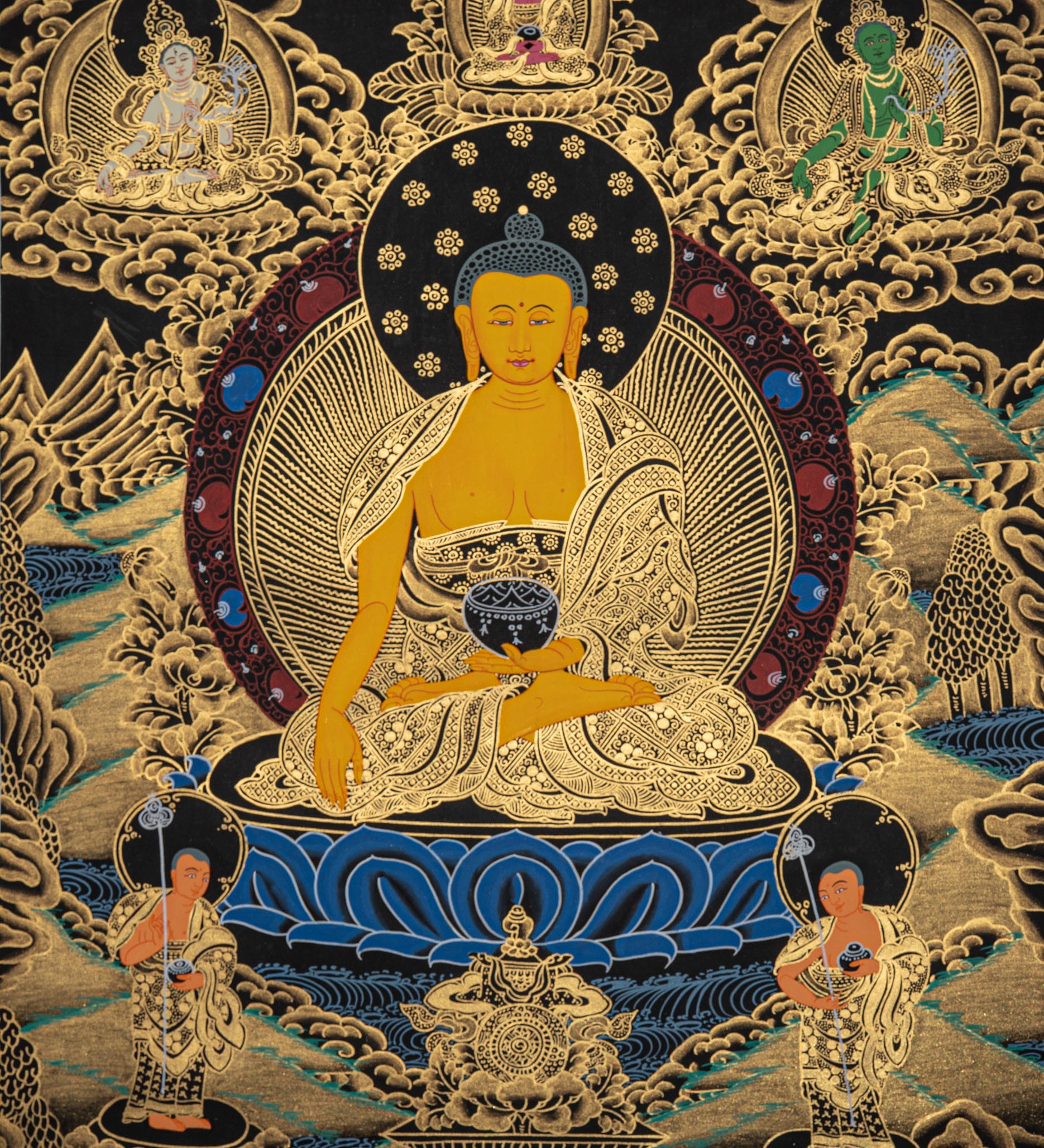 Enlightened Buddha Thangka - Wall hanging decor