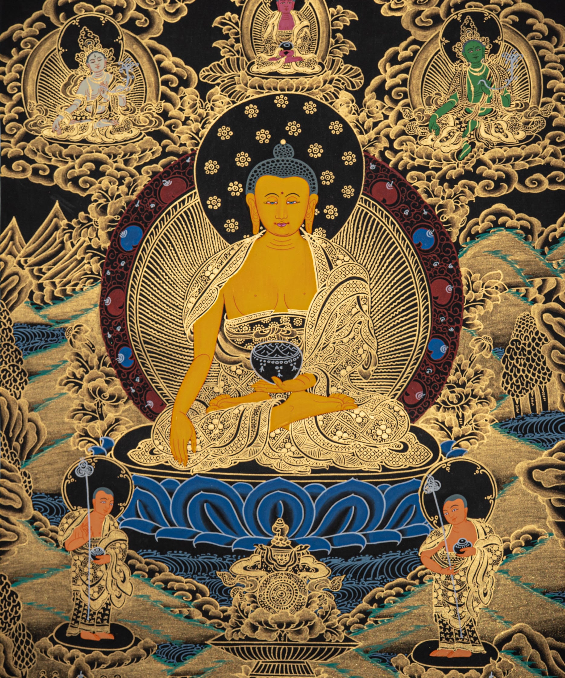 Enlightened Buddha Thangka - Wall hanging decor