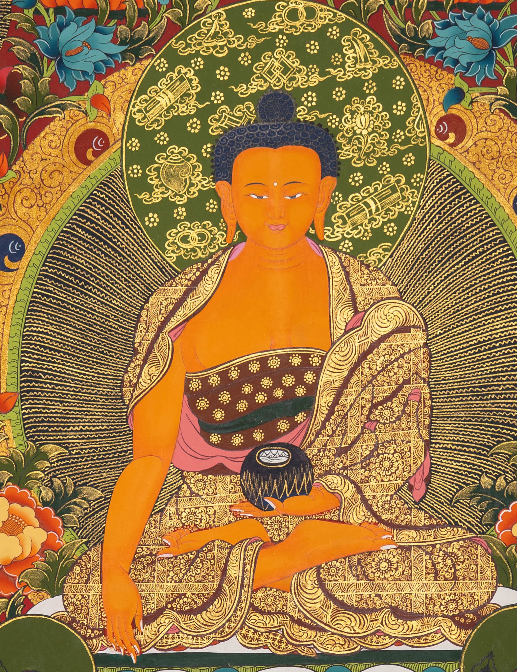 Shakyamuni Buddha Thangka - Handpainted Art
