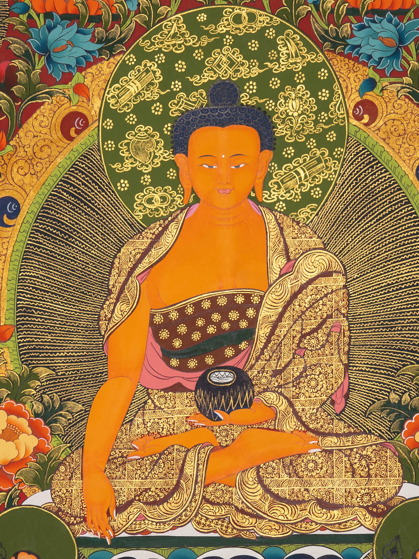 Shakyamuni Buddha Thangka - Handpainted Art