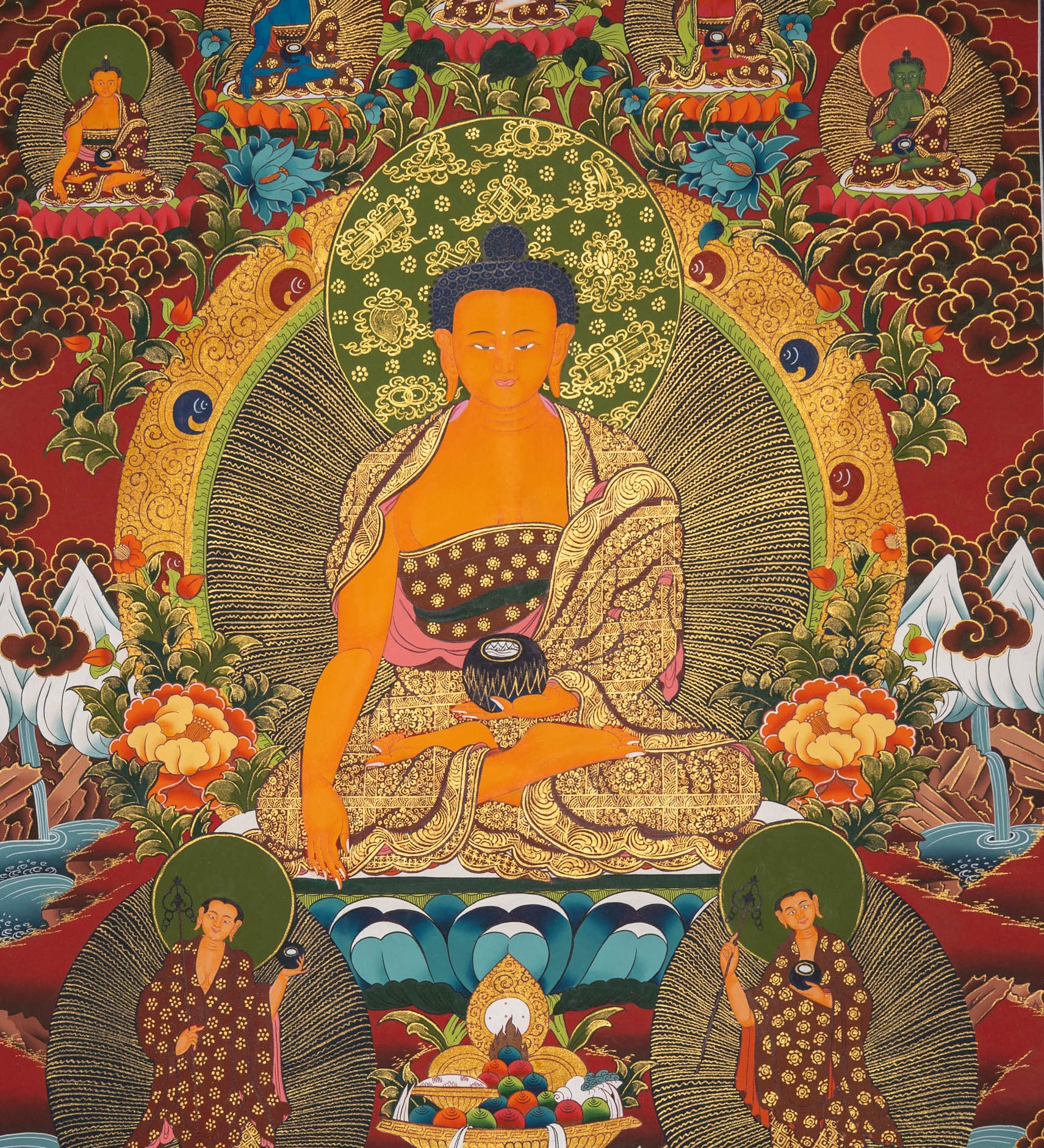 Shakyamuni Buddha Thangka - Handpainted Art