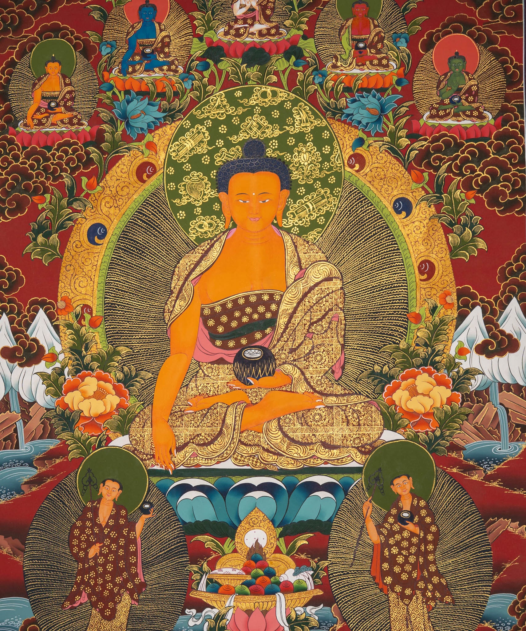 Shakyamuni Buddha Thangka - Handpainted Art