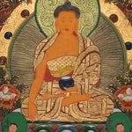 Shakyamuni Buddha with 5 Dhyani Buddhas - Tibetan Art
