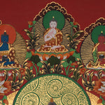Shakyamuni Buddha with 5 Dhyani Buddhas - Tibetan Art