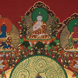 Shakyamuni Buddha with 5 Dhyani Buddhas - Tibetan Art