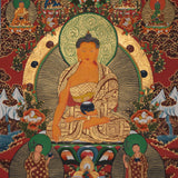 Shakyamuni Buddha with 5 Dhyani Buddhas - Tibetan Art