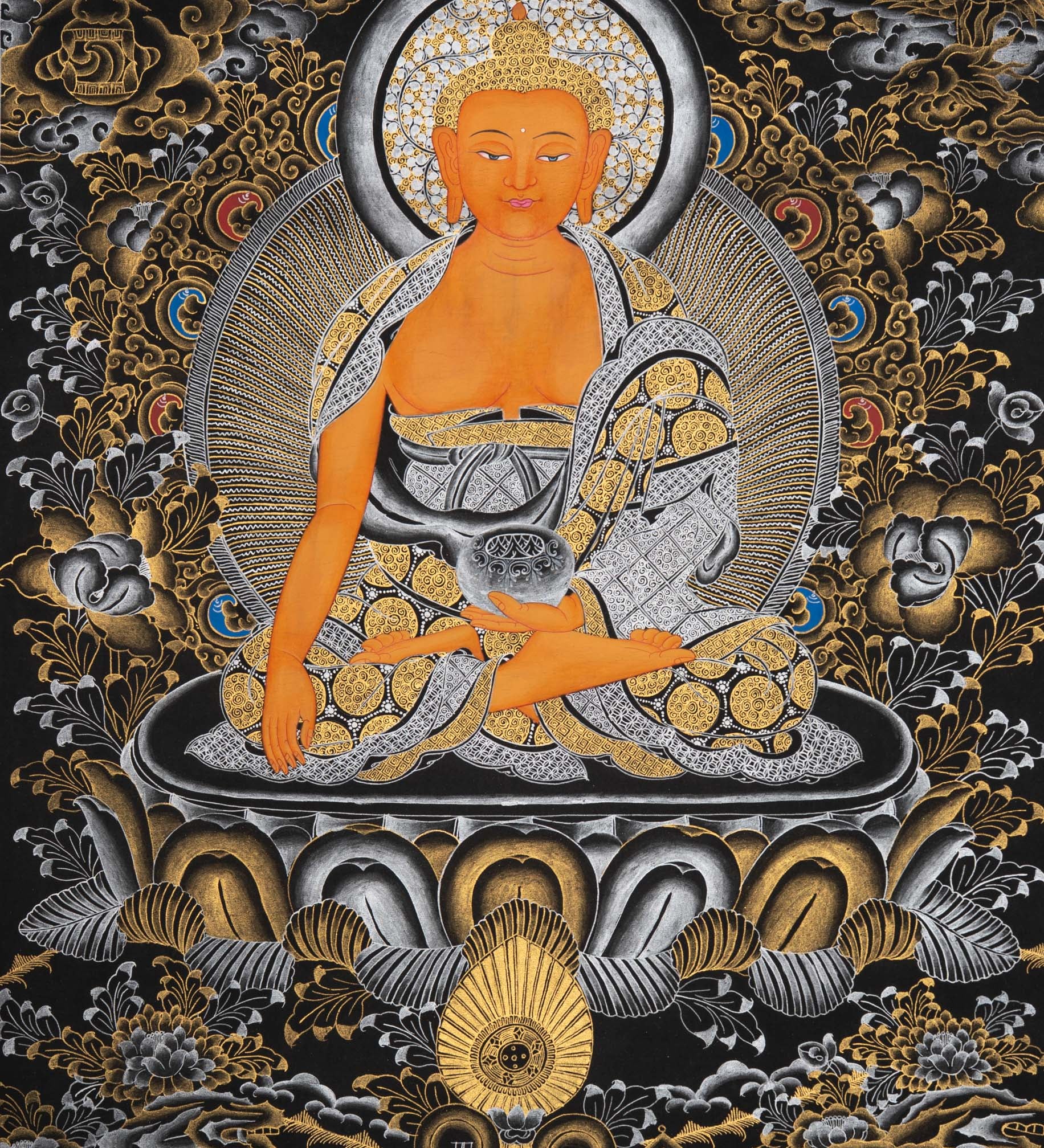 Tibetan Shakyamuni Buddha Thangka