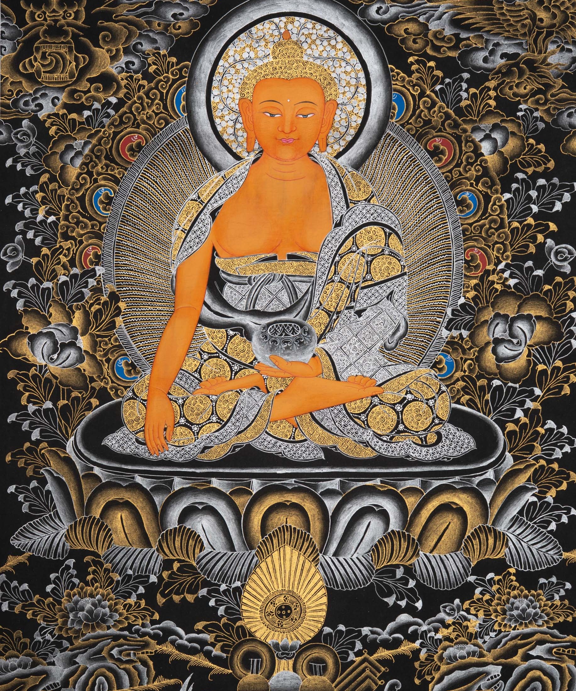 Tibetan Shakyamuni Buddha Thangka