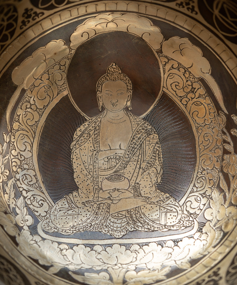 Handcrafted Amitabha Singing Bowl for meditation.