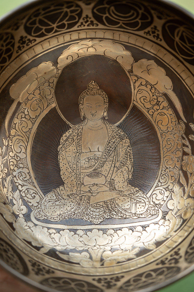 Handcrafted Amitabha Singing Bowl for meditation.