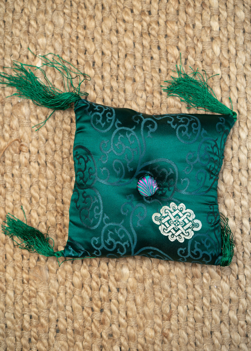 Dark Green Square Cushion