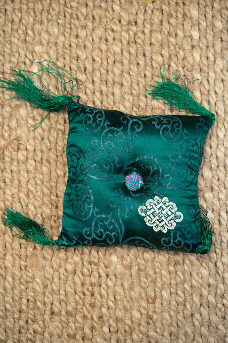 Dark Green Square Cushion
