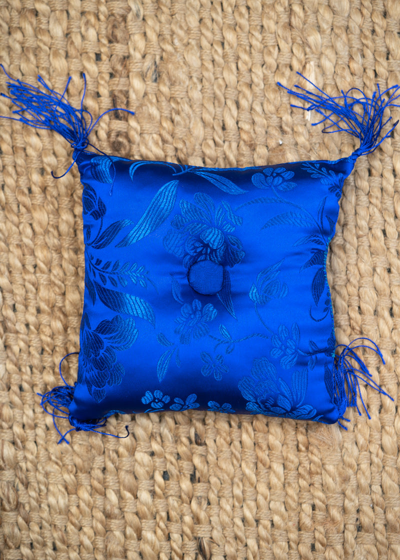 Dark Blue Square Cushion - Handmade Cushion for your singing bowl