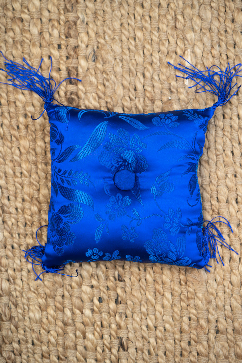 Dark Blue Square Cushion - Handmade Cushion for your singing bowl