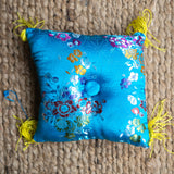 Aqua Silk Square Cushion - Shop Now