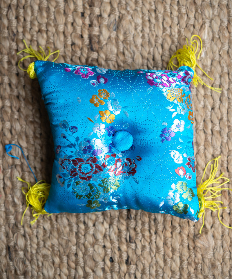 Aqua Silk Square Cushion - Shop Now