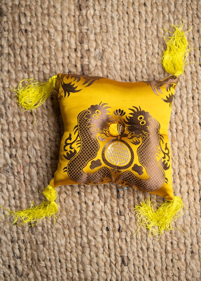 Yellow Square Cushion - Himalayas Shop