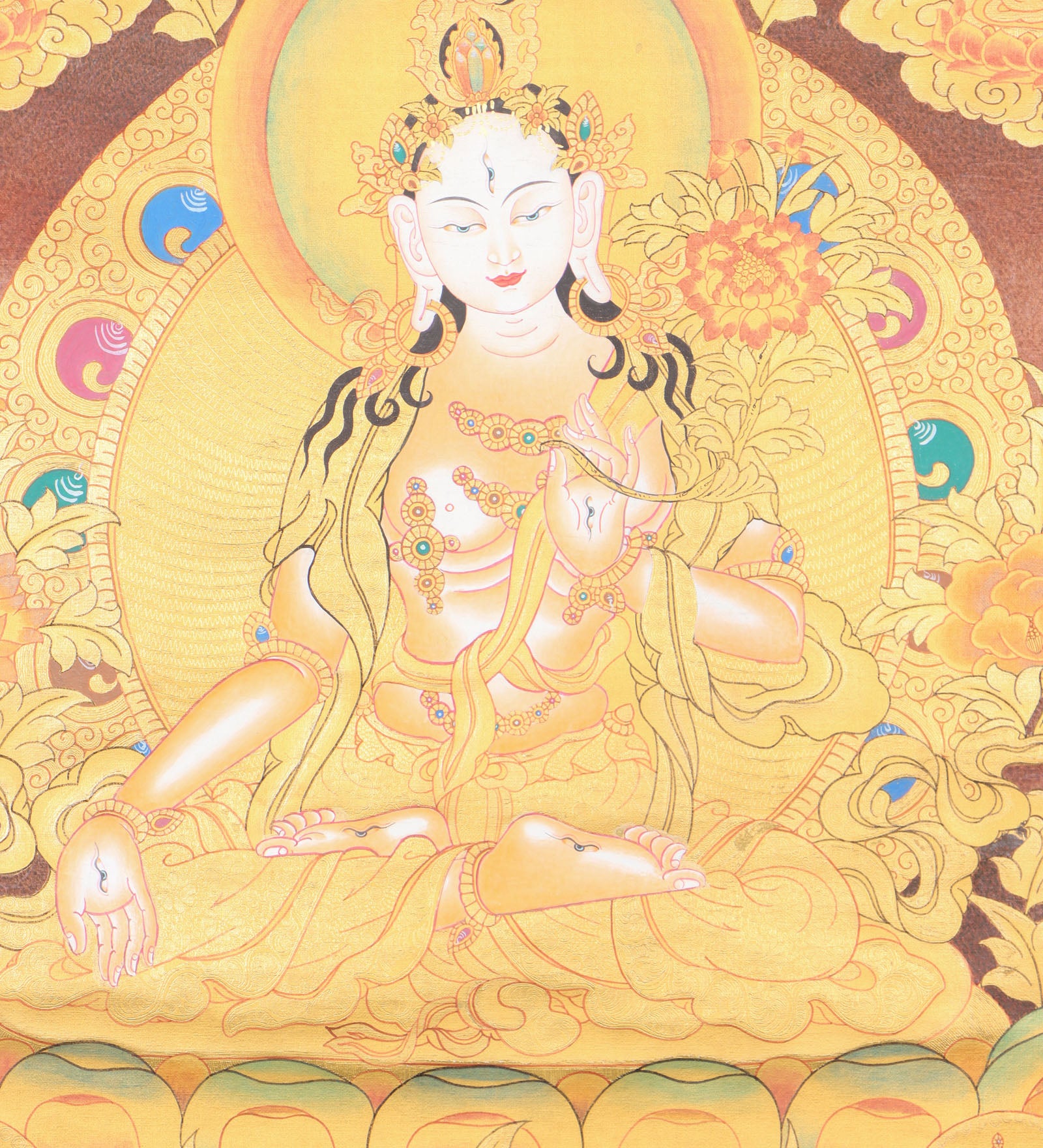 White Tara Thangka for spiritual transformation.