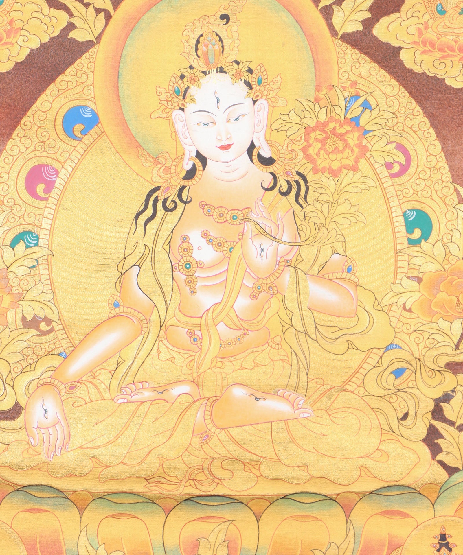 White Tara Thangka for spiritual transformation.