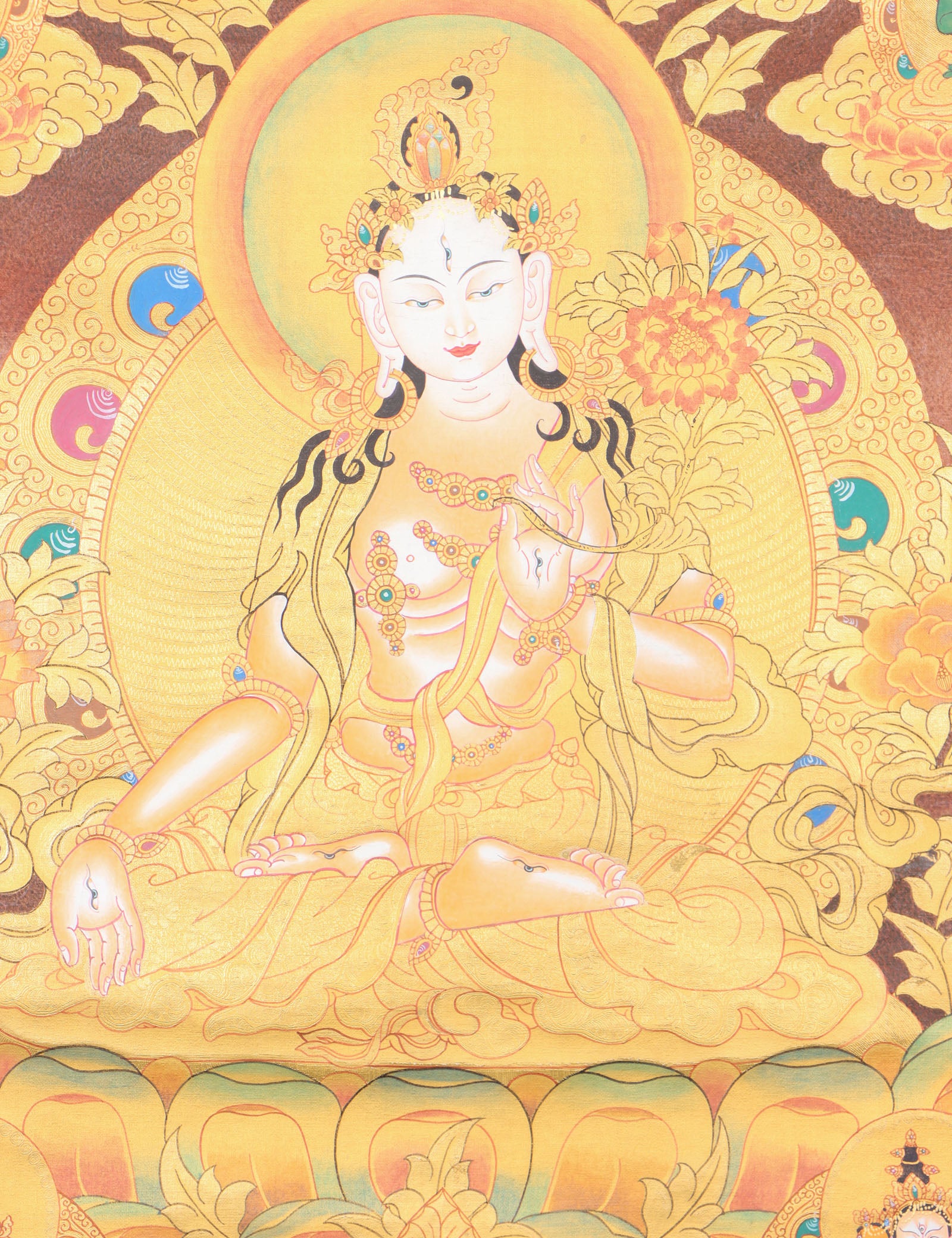 White Tara Thangka for spiritual transformation.